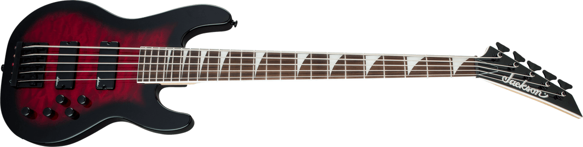 Jackson JS Series Concert™ Bass JS3VQ, Amaranth Fingerboard, Transparent Red Burst