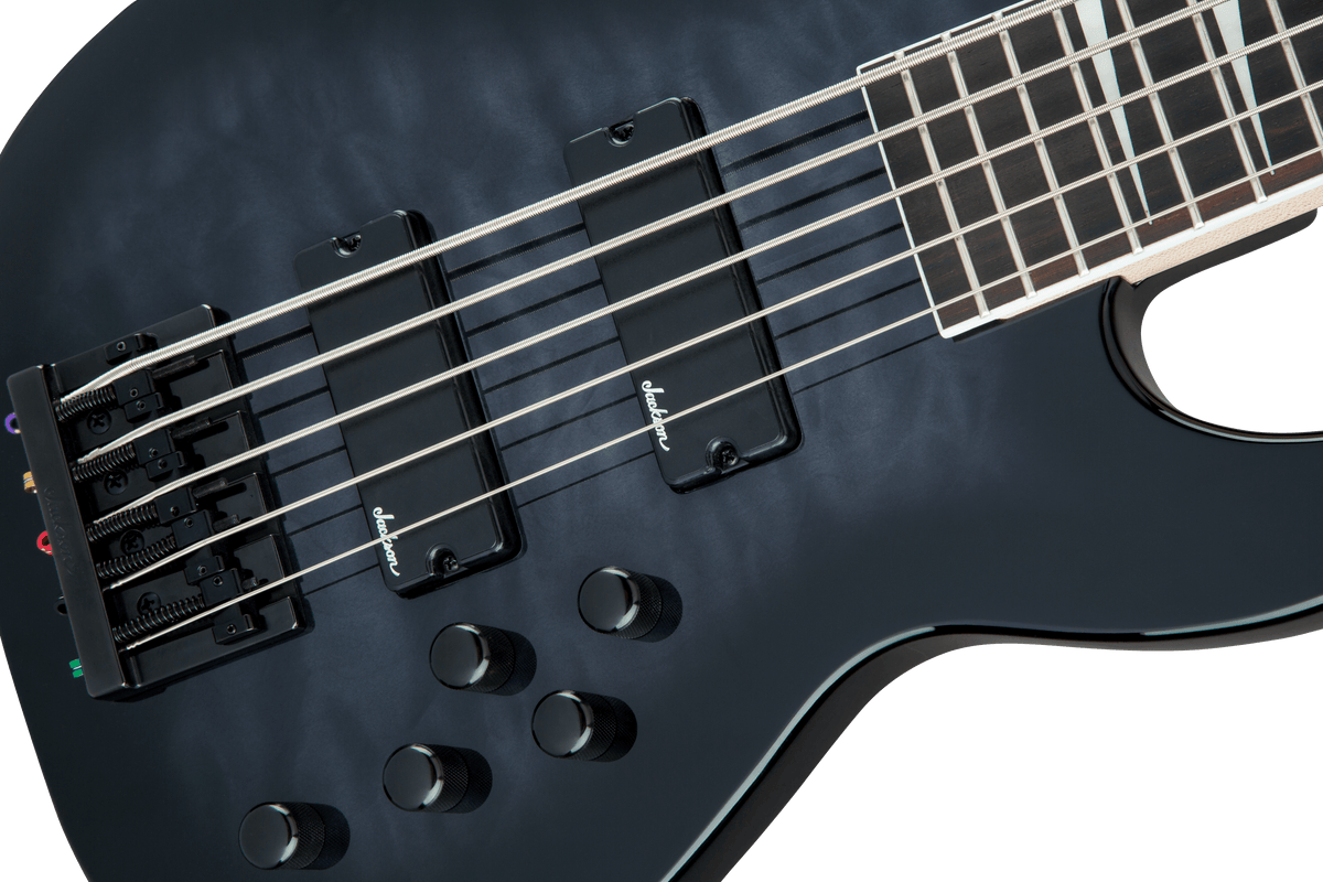 Jackson JS Series Concert™ Bass JS3VQ, Amaranth Fingerboard, Transparent Black Burst