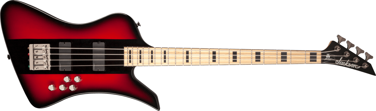 Jackson X Series Signature David Ellefson Kelly™ Bird IV Bass, Maple Fingerboard, Red Stripe