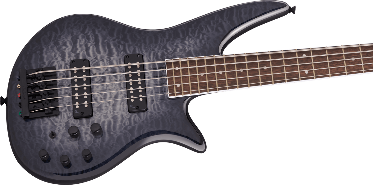 Jackson X Series Spectra Bass SBXQ V, Laurel Fingerboard, Transparent Black Burst