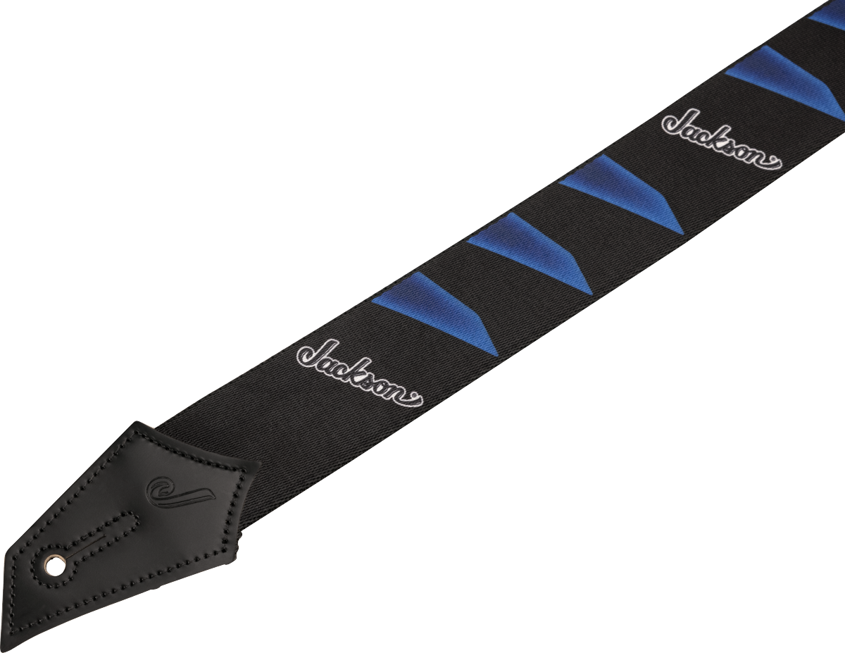 Jackson® Strap with Headstock Pattern, Black and Blue