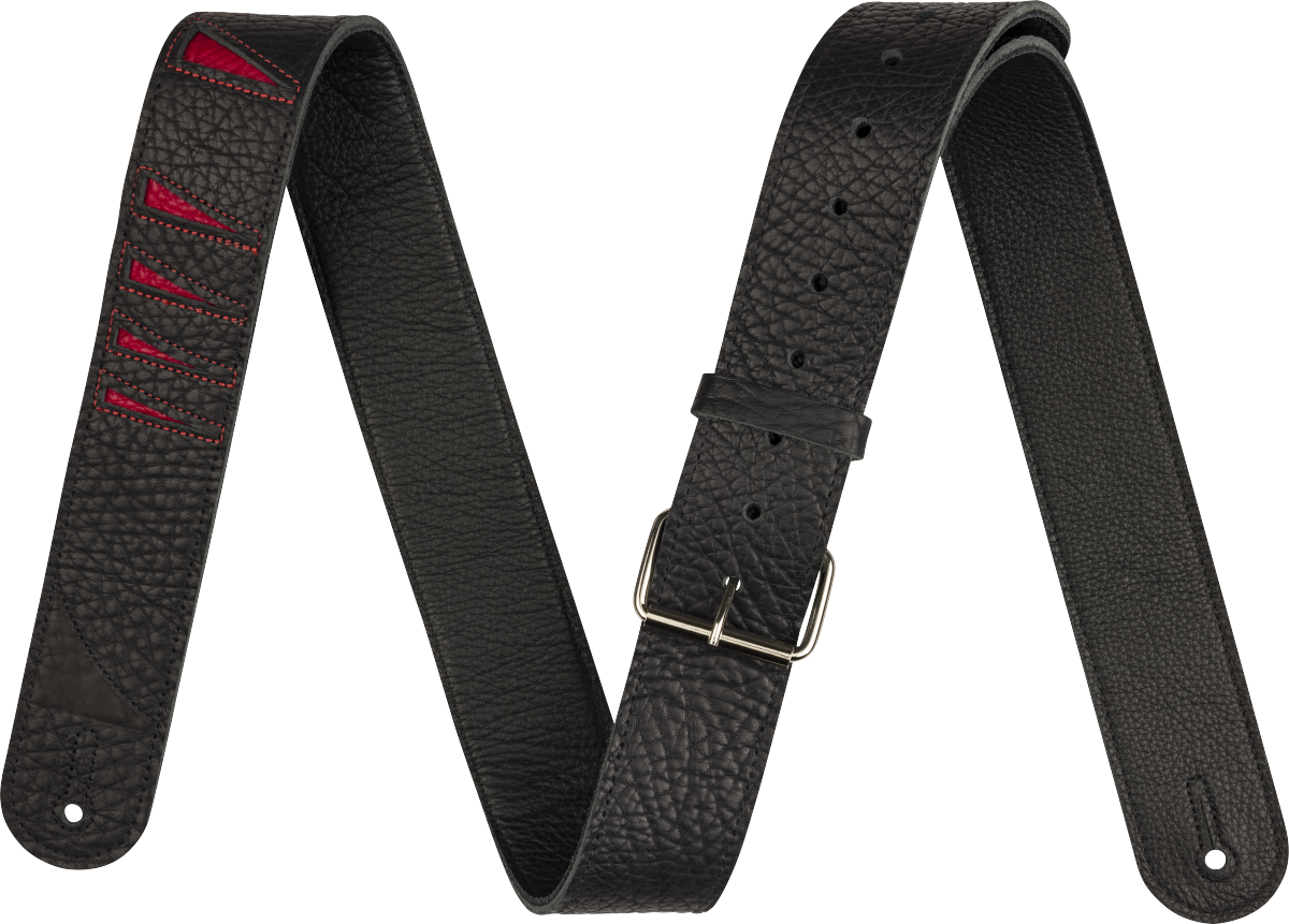 Jackson® Shark Fin Leather Strap, Black and Red, 2"