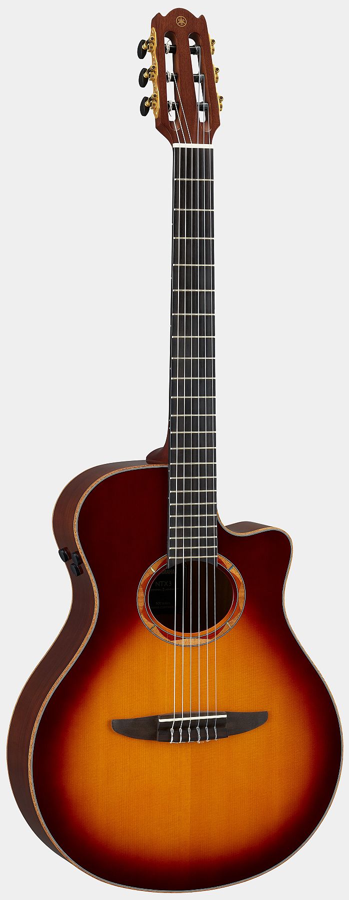 Yamaha NTX3 BS 6-Nylon String RH Acoustic Electric Classical Guitar with Case-Brown Sunburst