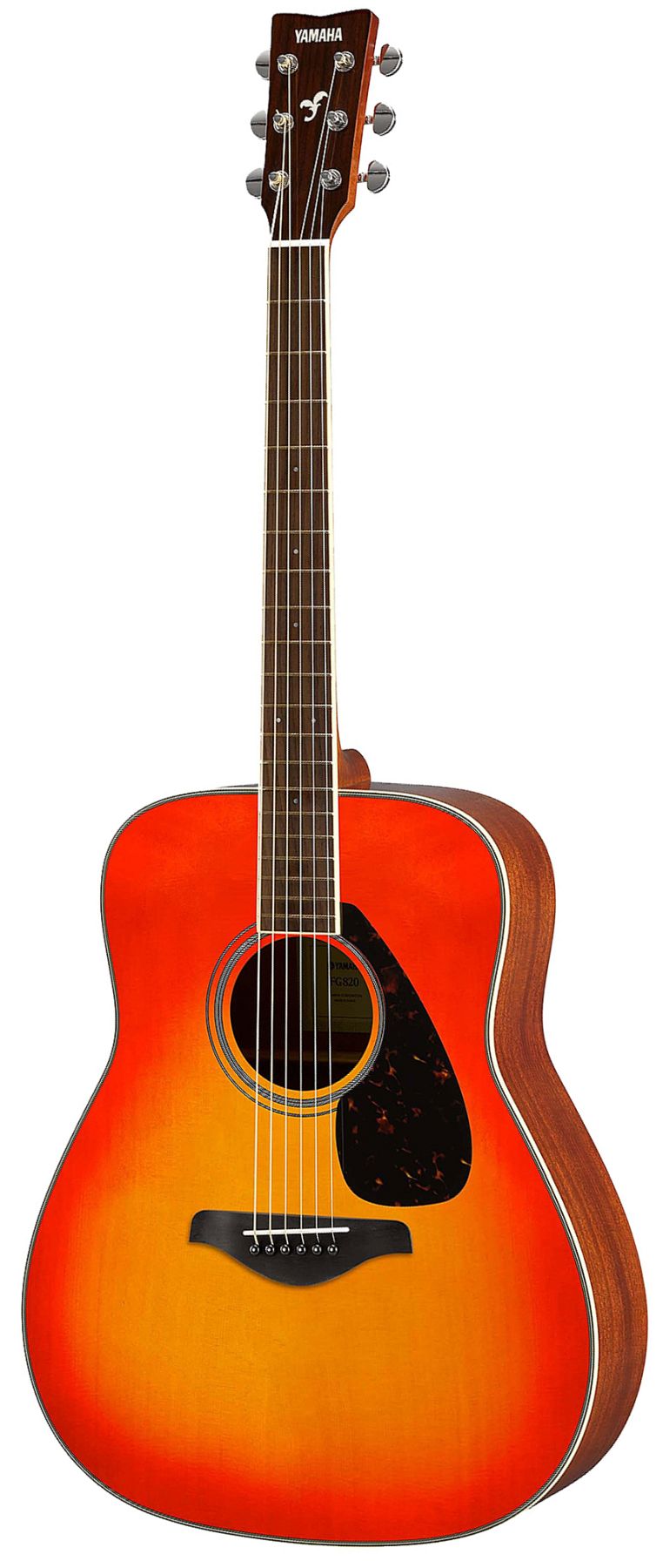 Yamaha FG820 AB FG Series Dreadnought 6 String RH Acoustic Guitar-Autumn Burst