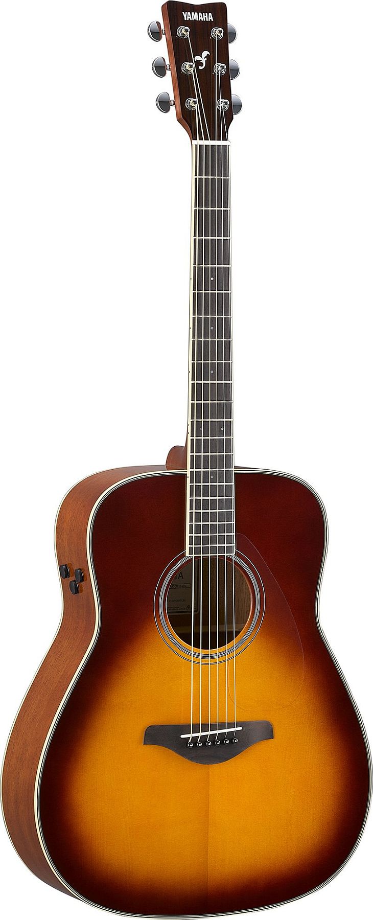 Yamaha FGTA BS TransAcoustic Dreadnought 6-String RH Acoustic Electric Guitar-Brown Sunburst