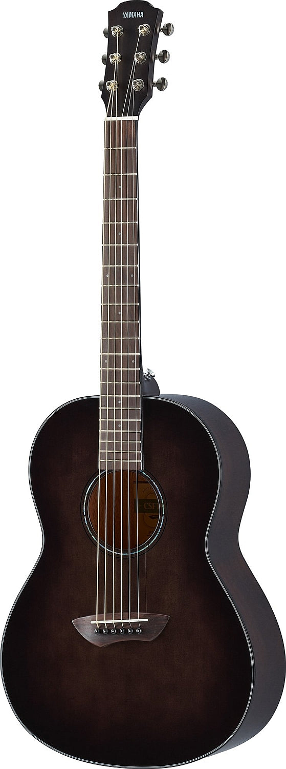Yamaha CSF1M TBL RH 6-String CSF Compact Folk Guitar – Transparent Black w/ Deluxe Gig Bag