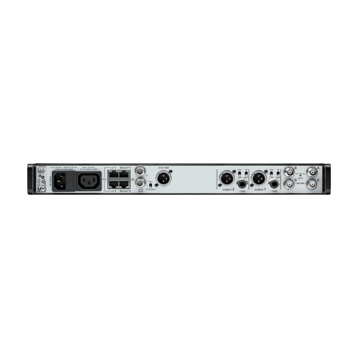 Shure AD4D-DC-A - Dual Axient Digital Receiver with Redundant DC Input - product view 2