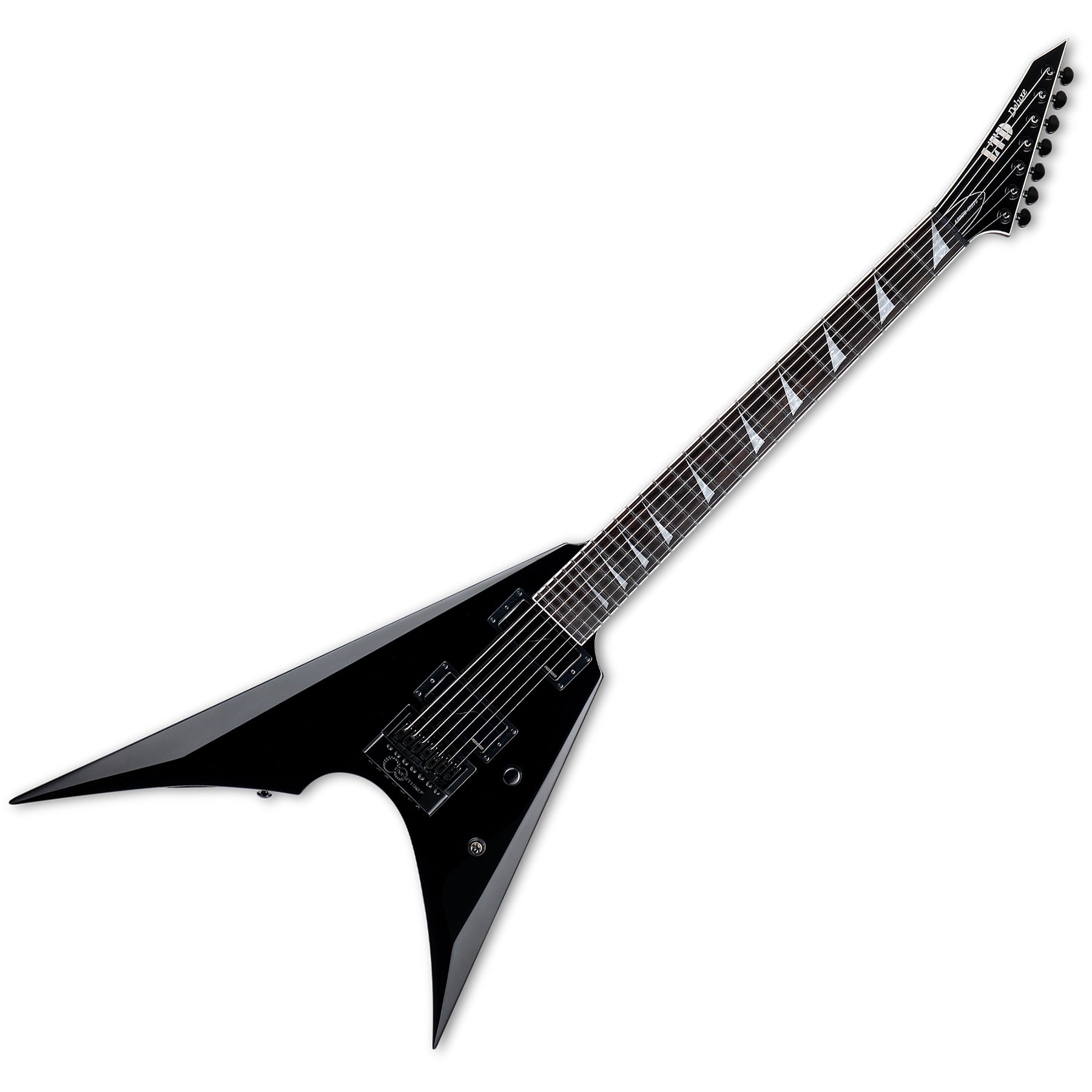 ESP Guitars LARROW1007BETBLK Arrow-1007 Evertune LTD Deluxe V Shape Baritone 7 String RH Electric Guitar - Black