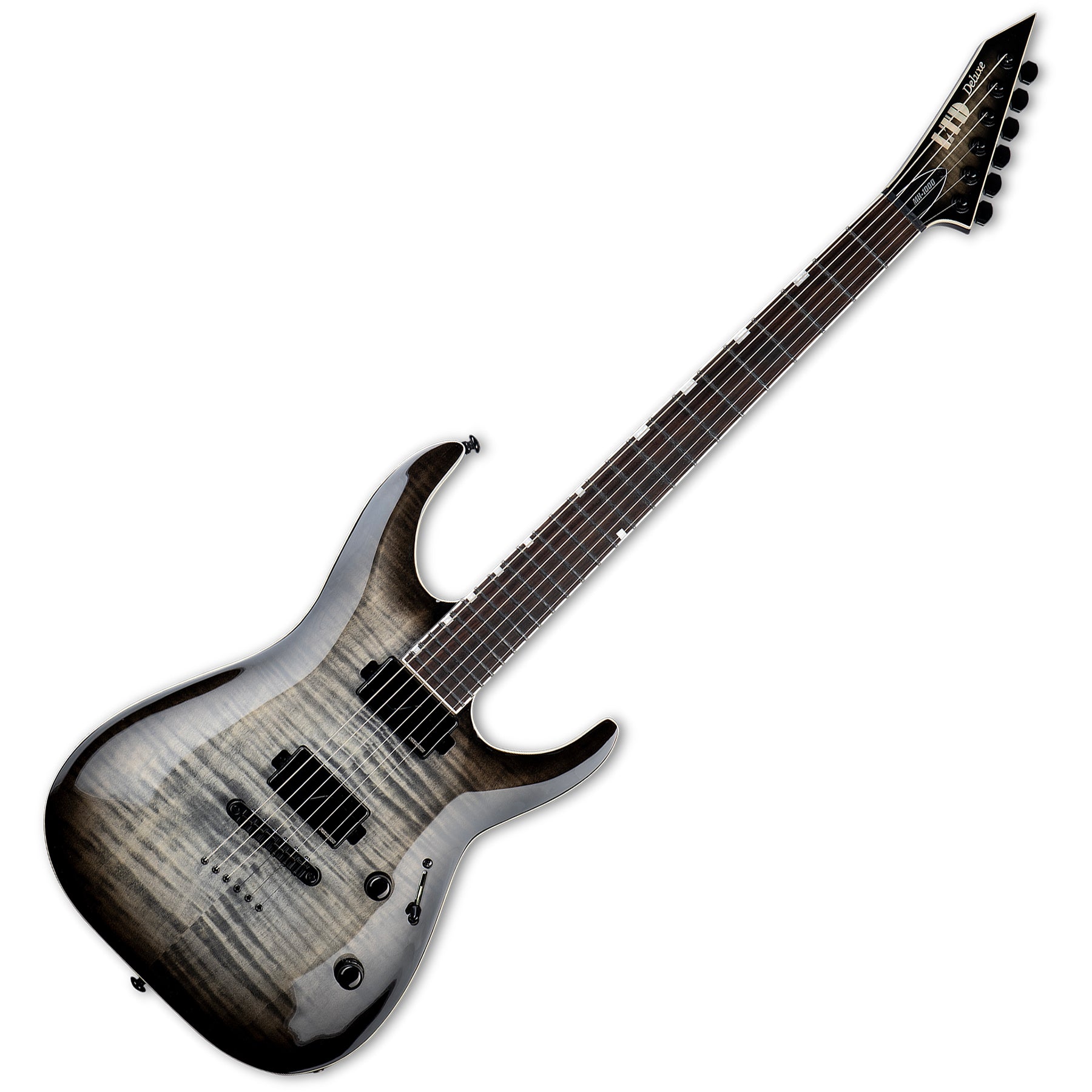 ESP Guitars LMH1000NTFMCHB MH-1000NT LTD Deluxe 6 String RH Electric Guitar - Charcoal Burst