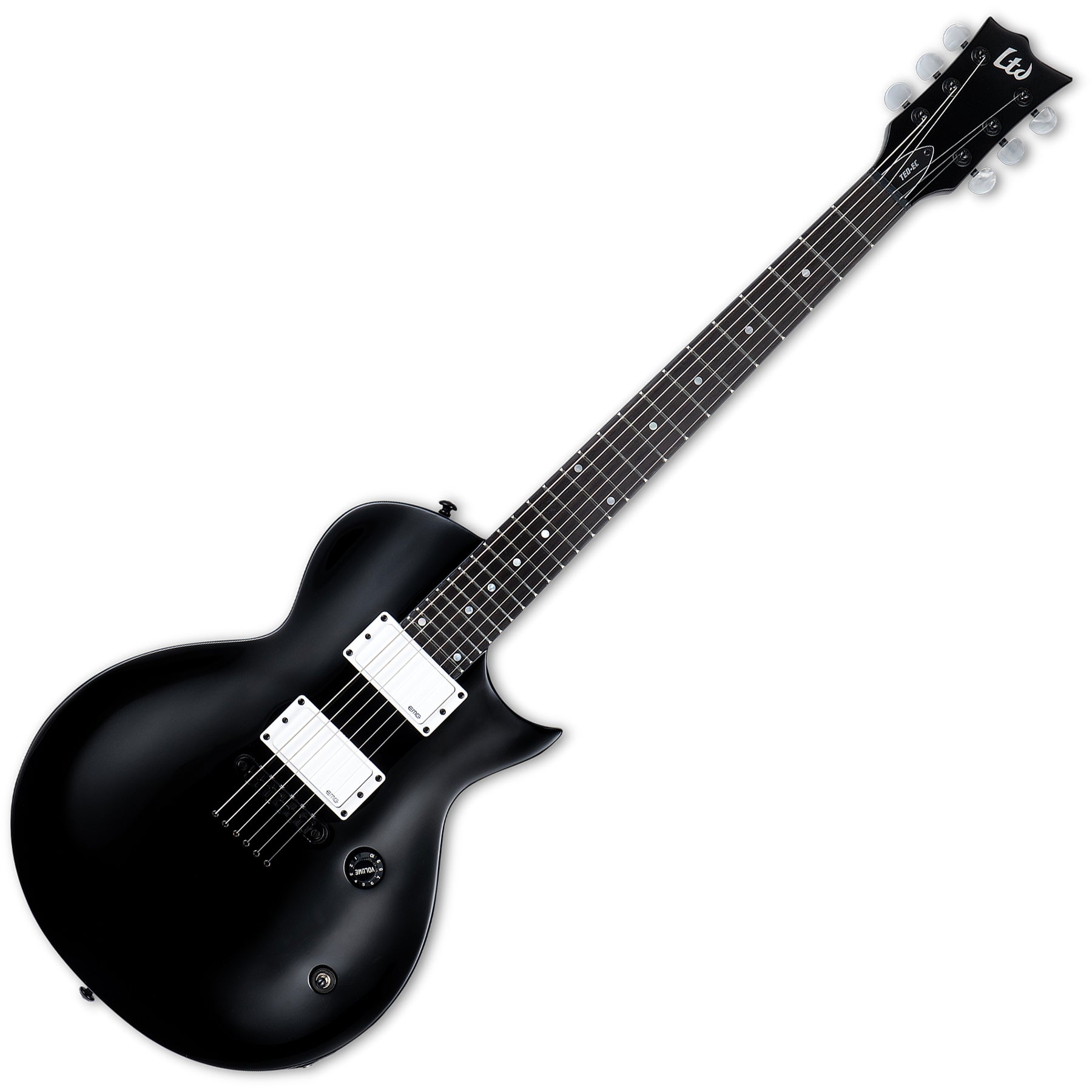 ESP Guitars LTEDECBLK Ted Aguilar Signature TED-EC LTD 6 String RH Electric Guitar with Case - Black