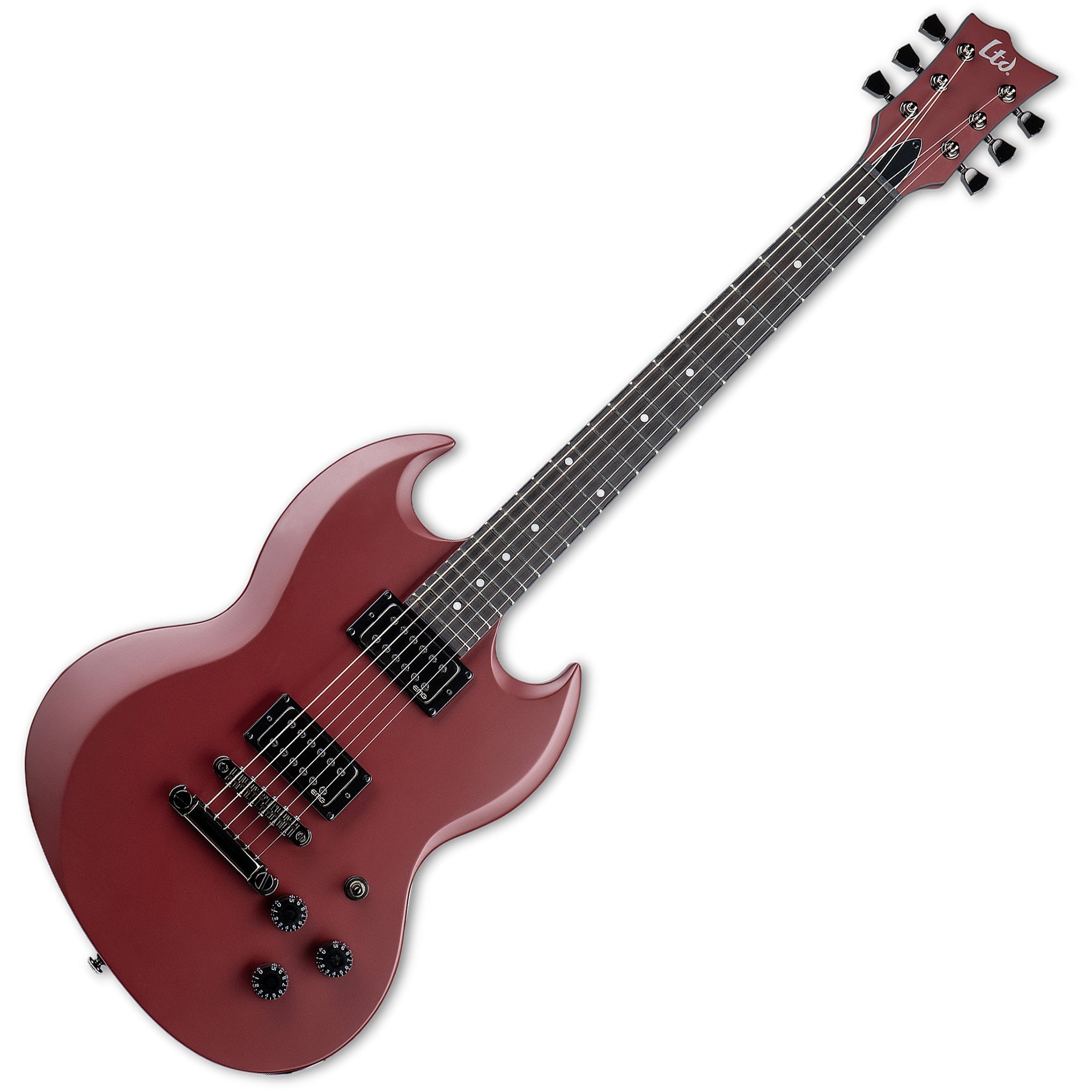 ESP Guitars LVOLSUNGOXBS Lars Frederiksen Signature Volsung LTD 6 String RH Electric Guitar with Case - Oxblood Satin