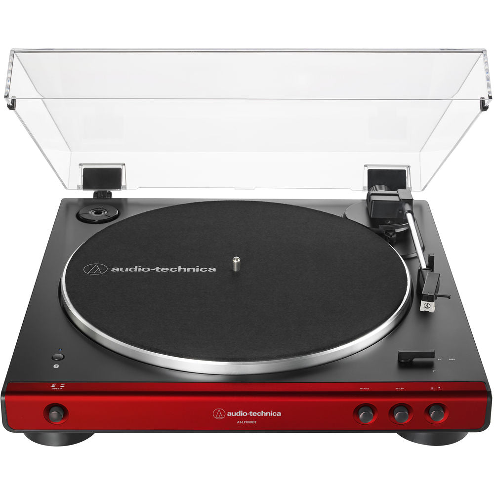 Audio-Technica AT-LP60XBT-RD Fully Automatic Belt-Drive Bluetooth Turntable, Red