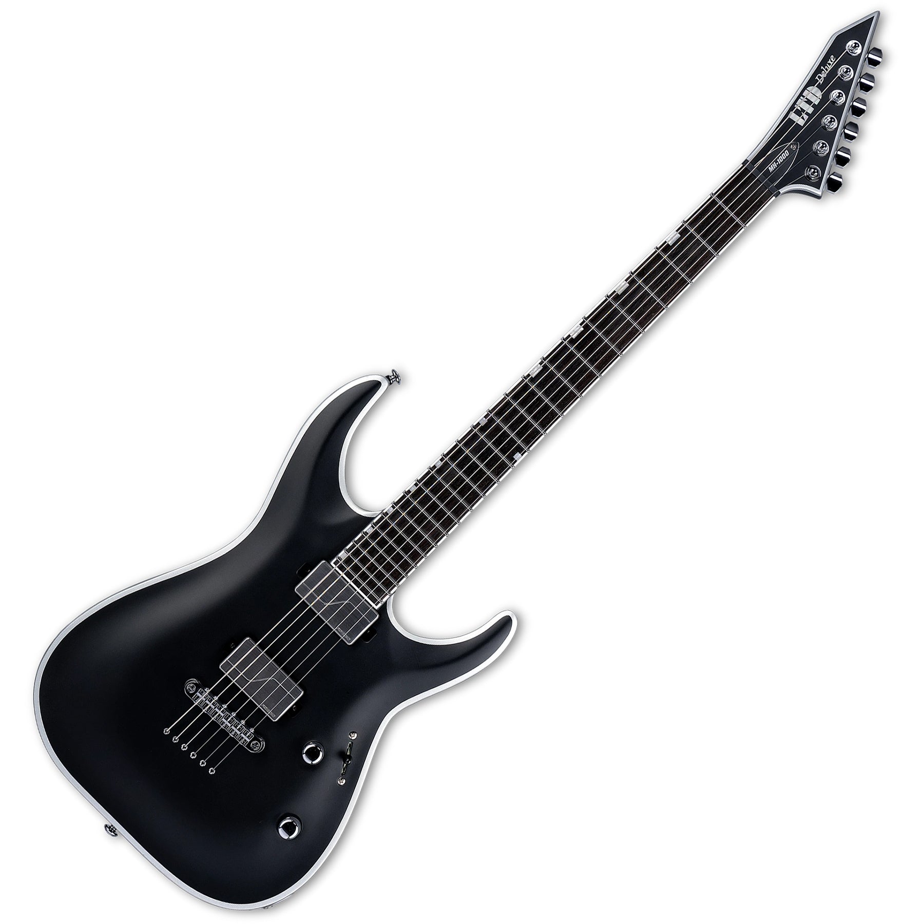 ESP Guitars LMH1000NTBBBLKS LTD Deluxe MH-1000NT Bold Binding 6 String RH Electric Guitar - Black Satin
