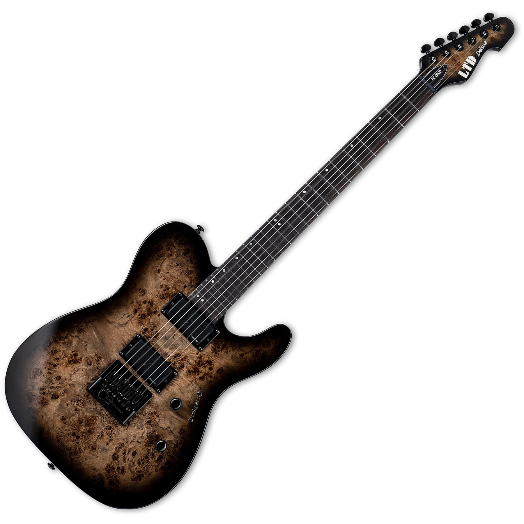 ESP Guitars LTE1000ETBPCHB TE-1000 Evertune 6 String RH Electric Guitar - Charcoal Burst