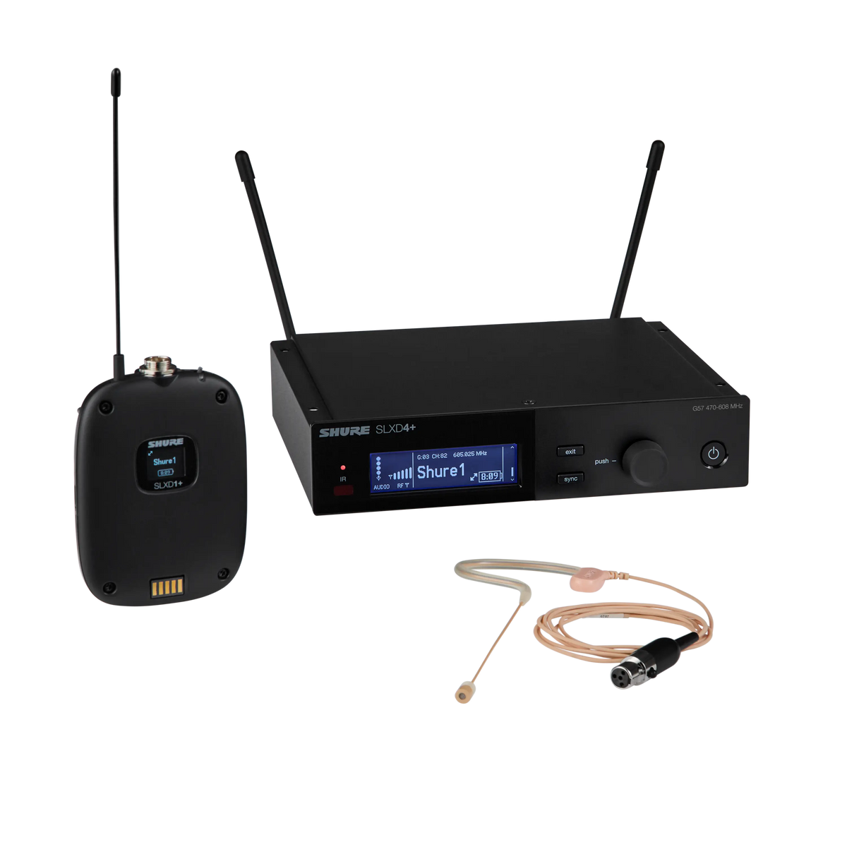 Shure SLXD14+/153T-G57 - Wireless Headset System with MX153T Headset Microphone - product view 1