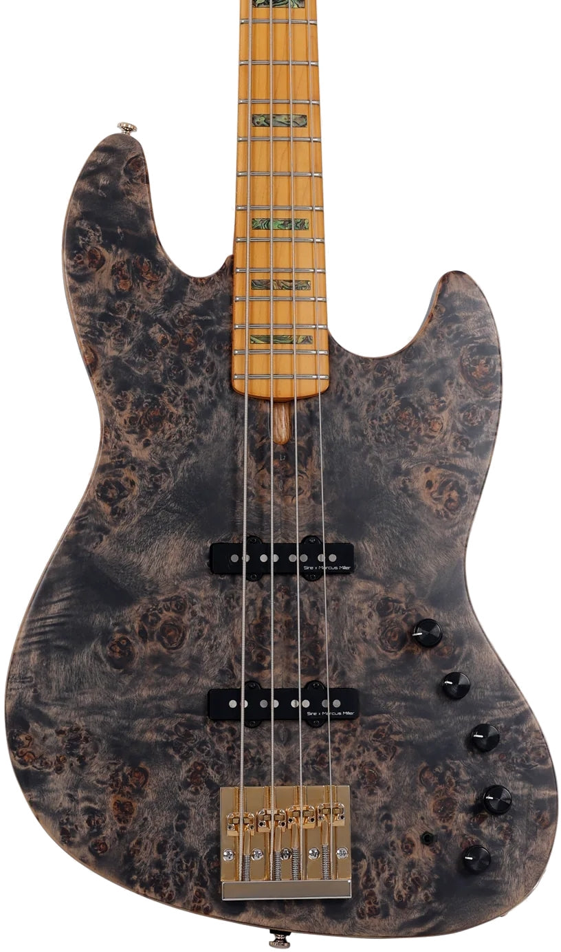 Sire 4 String RH Marcus Miller V Series Electric Bass with Gig Bag – Transparent Black Satin