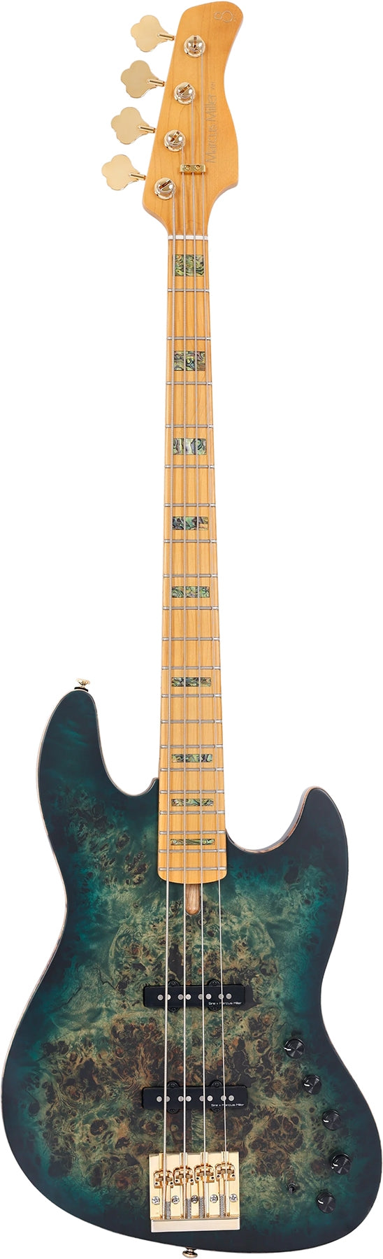 Sire 4 String RH Marcus Miller V Series Electric Bass with Gig Bag – Transparent Green Satin