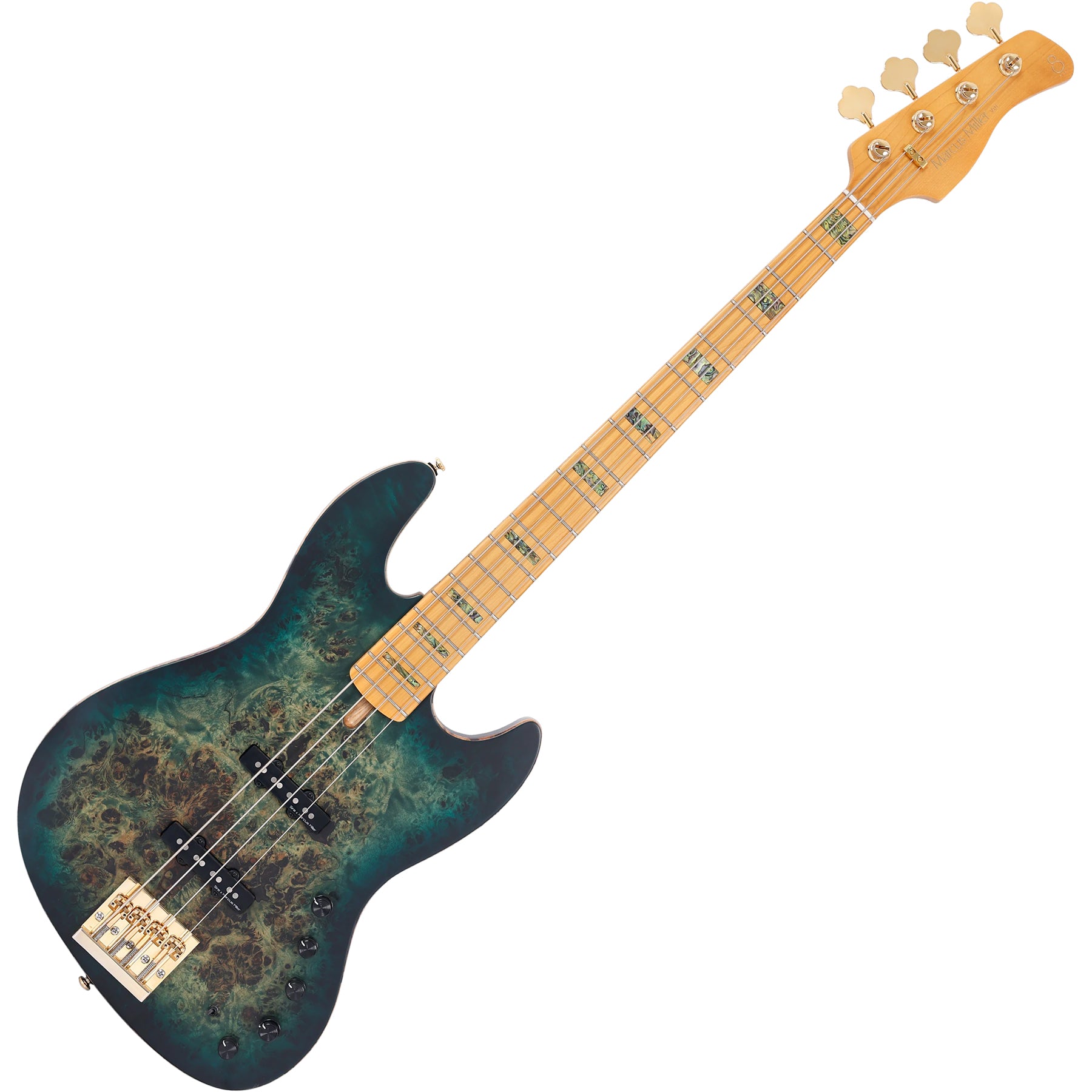 Sire 4 String RH Marcus Miller V Series Electric Bass with Gig Bag – Transparent Green Satin