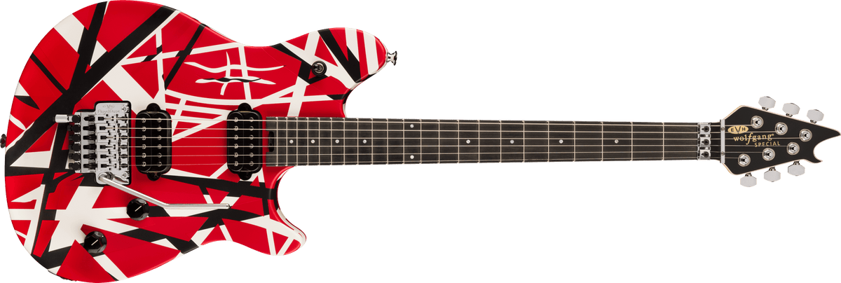 EVH Wolfgang® Special Striped Series, Ebony Fingerboard, Red, Black, and White