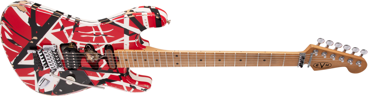 EVH - Striped Series Frankenstein™ Frankie- Maple Fingerboard- Red with Black Stripes Relic