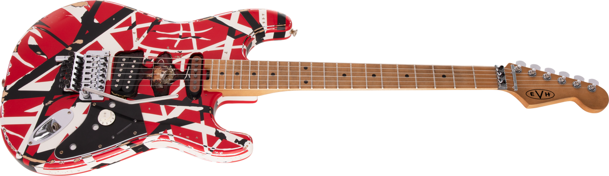 EVH - Striped Series Frankenstein™ Frankie- Maple Fingerboard- Red with Black Stripes Relic