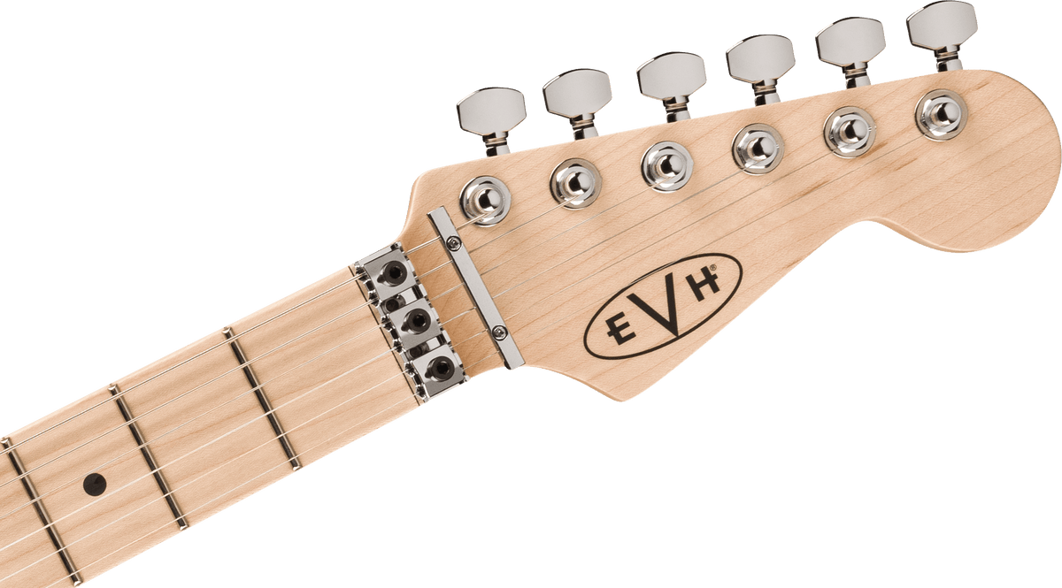 EVH® Striped Series Circles, Maple Fingerboard, White and Black