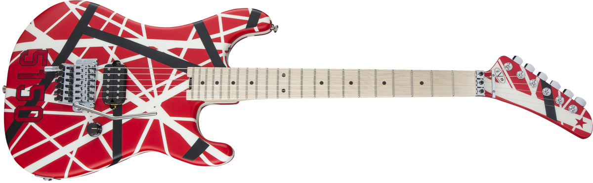 EVH Striped Series 5150™, Maple Fingerboard, Red with Black and White Stripes