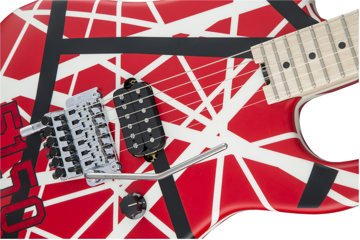 EVH Striped Series 5150™, Maple Fingerboard, Red with Black and White Stripes