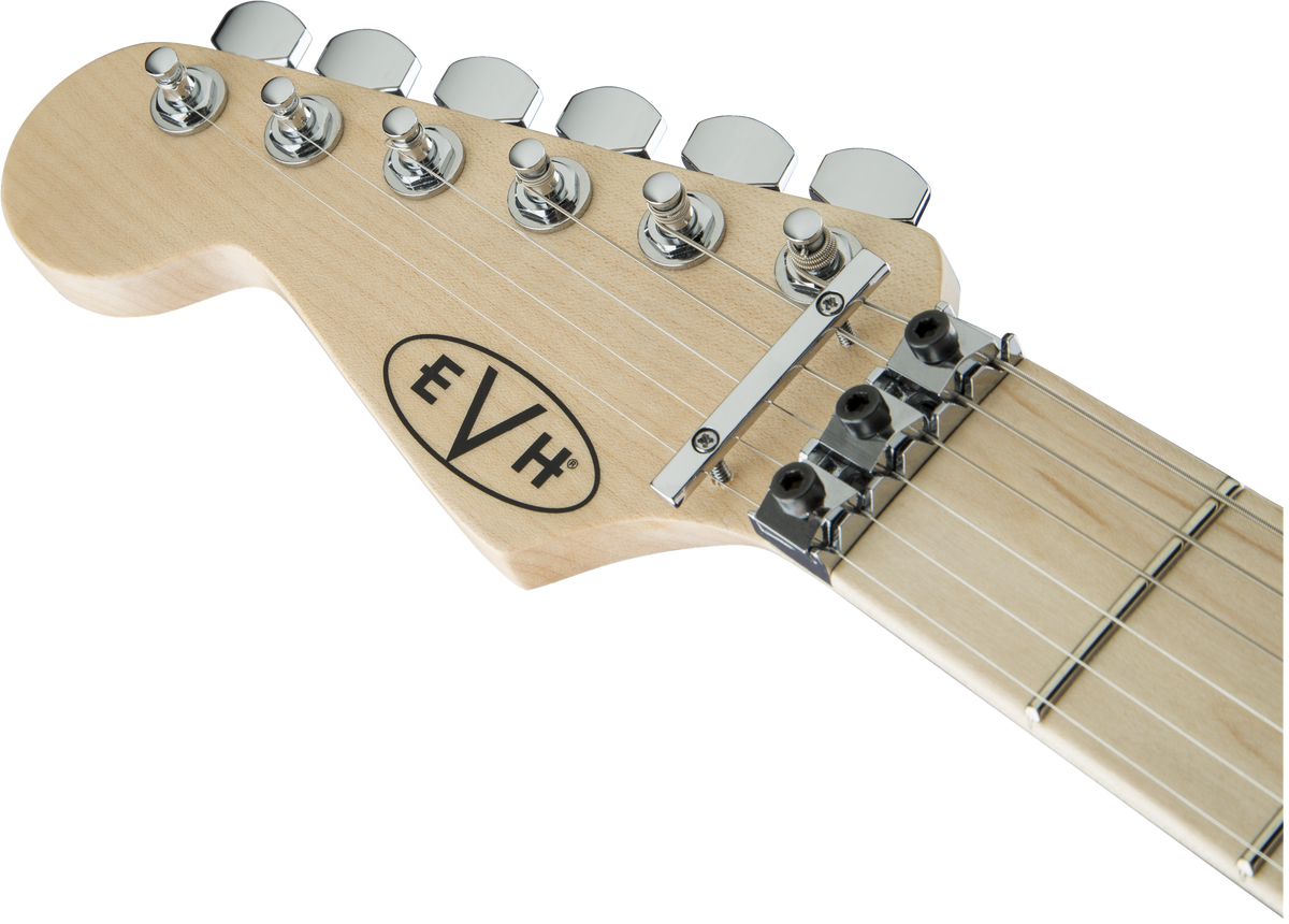 EVH Striped Series LH R/B/W, Maple Fingerboard, Red, Black and White Stripes