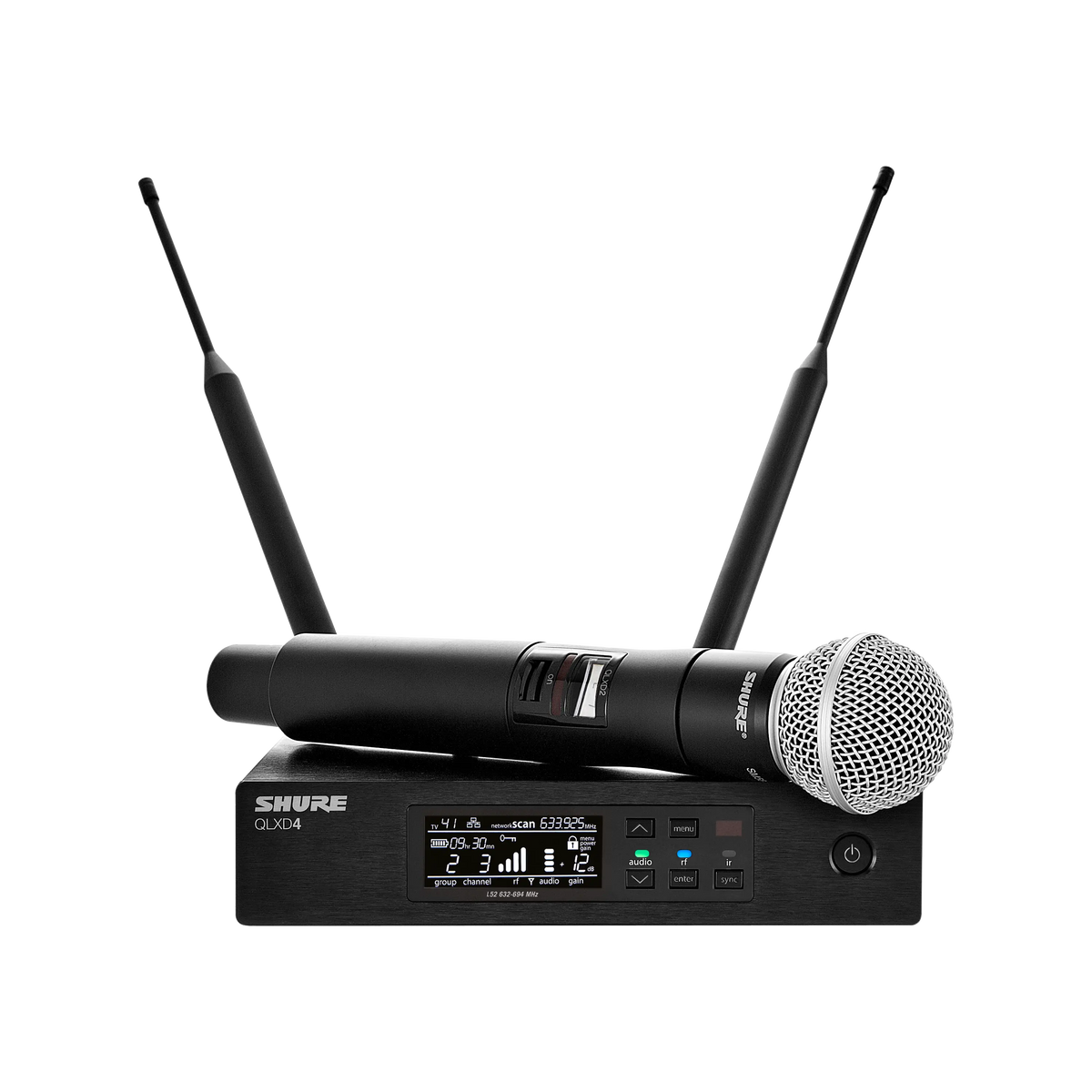Shure QLXD2/SM58-V50 - Wireless Handheld Transmitter with SM58 Microphone -VHF - product view 2