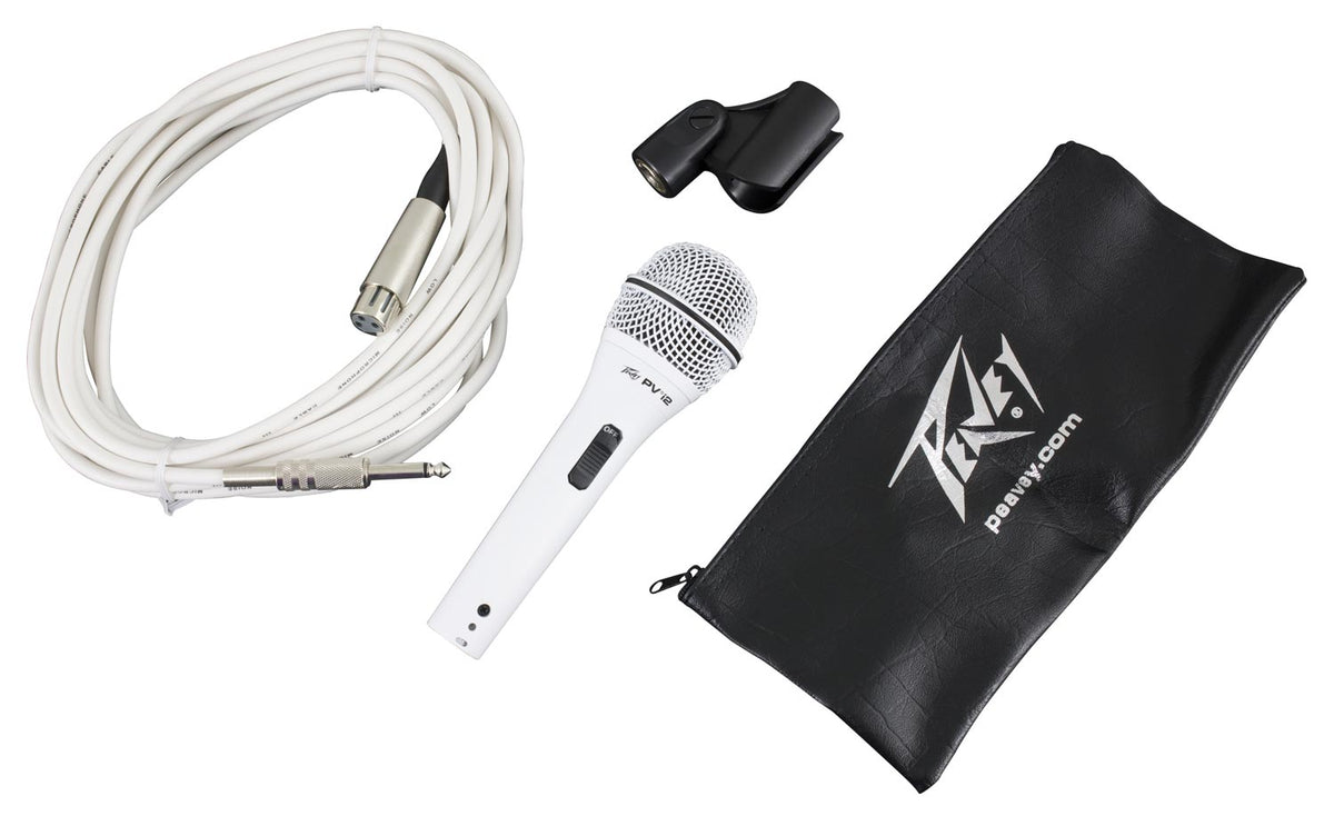 Peavey PV®i 2 1/4" White Cardioid Unidirectional Dynamic Vocal Microphone with 1/4 inch Cable