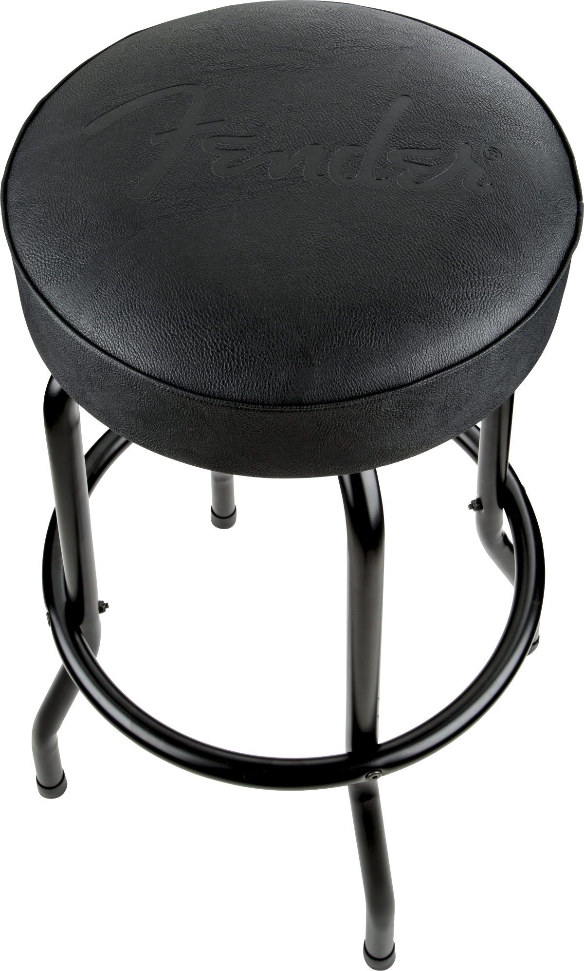 Fender® - Embossed Black Logo Barstool, Black/Black, 30"