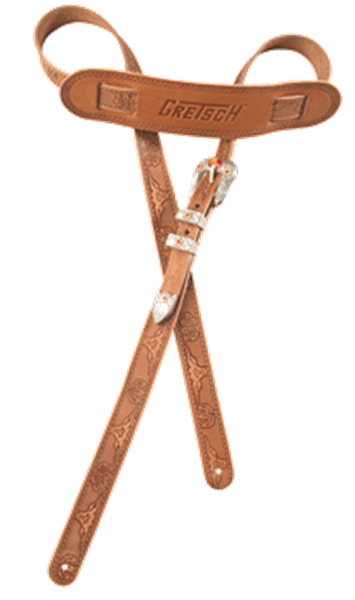 Gretsch - Light Brown Tooled Russett Guitar Strap