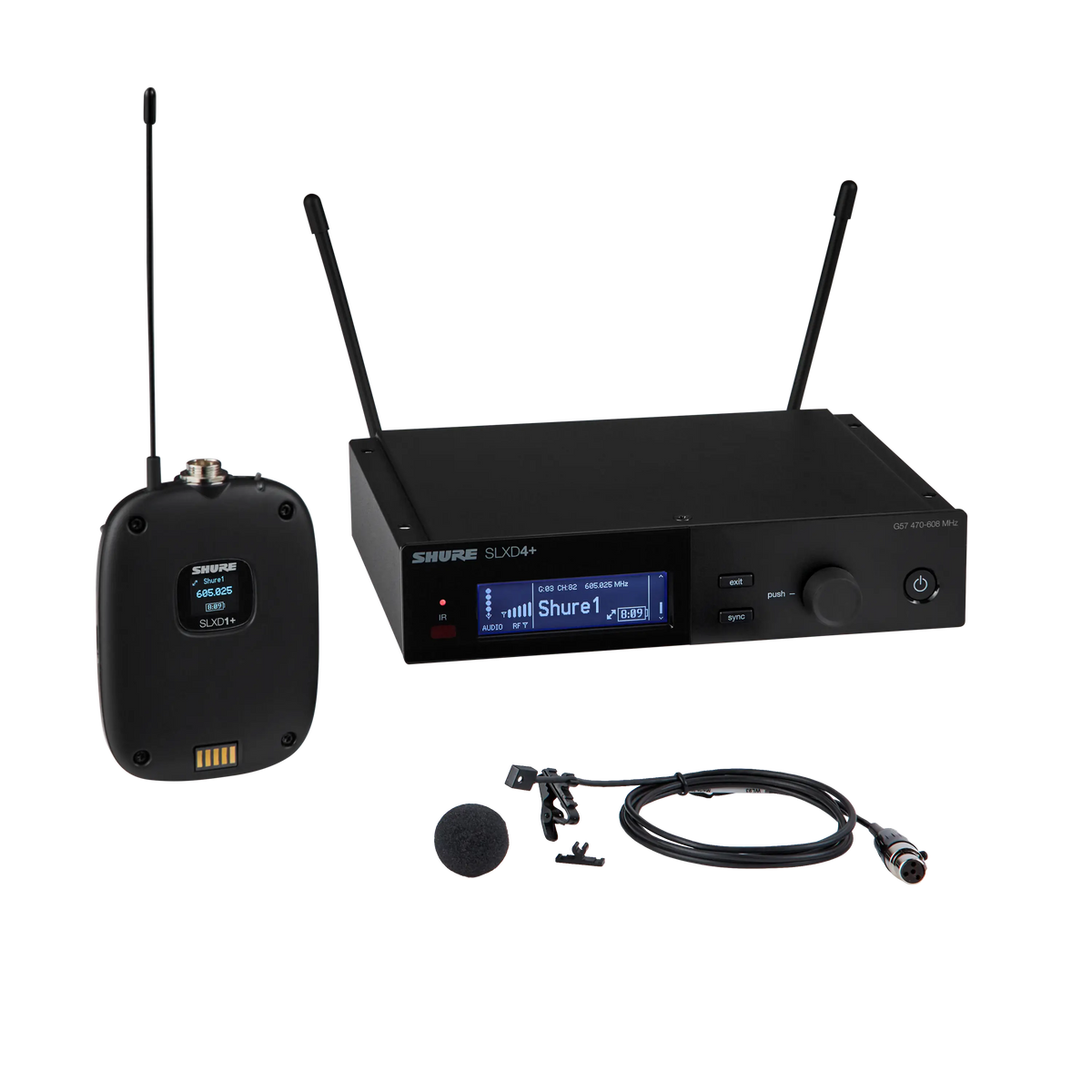 Shure SLXD14+/93-G57 - Wireless Lavalier System with WL93 Lavalier Microphone - product view 1