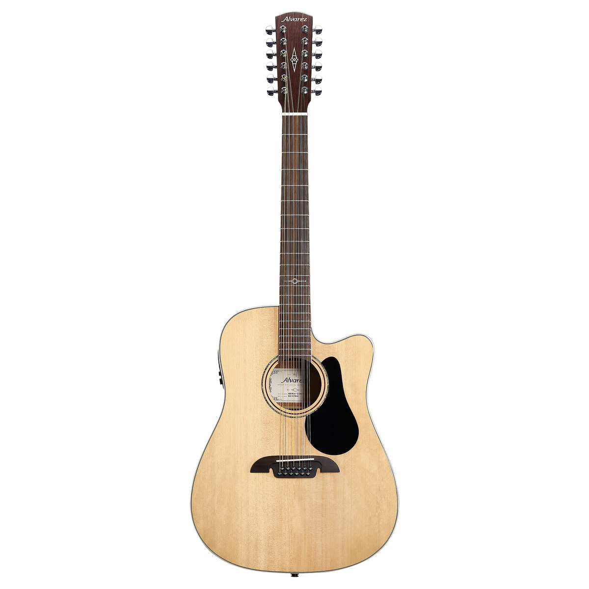 Alvarez AD60CE-12-STRING — 12-String Dreadnought Guitar with Cutaway/Pickup - Natural Gloss