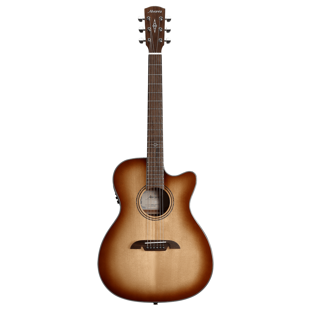 Alvarez AF60CE-SHADOWBURST — Folk/OM Guitar with Cutaway/Pickup - Shadowburst