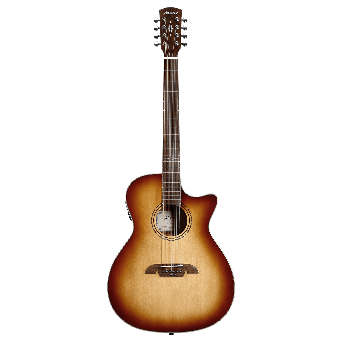 Alvarez AG60CE-8-STRING-SHB — 8-String Grand Auditorium Guitar with Cutaway/Pickup - Shadowburst