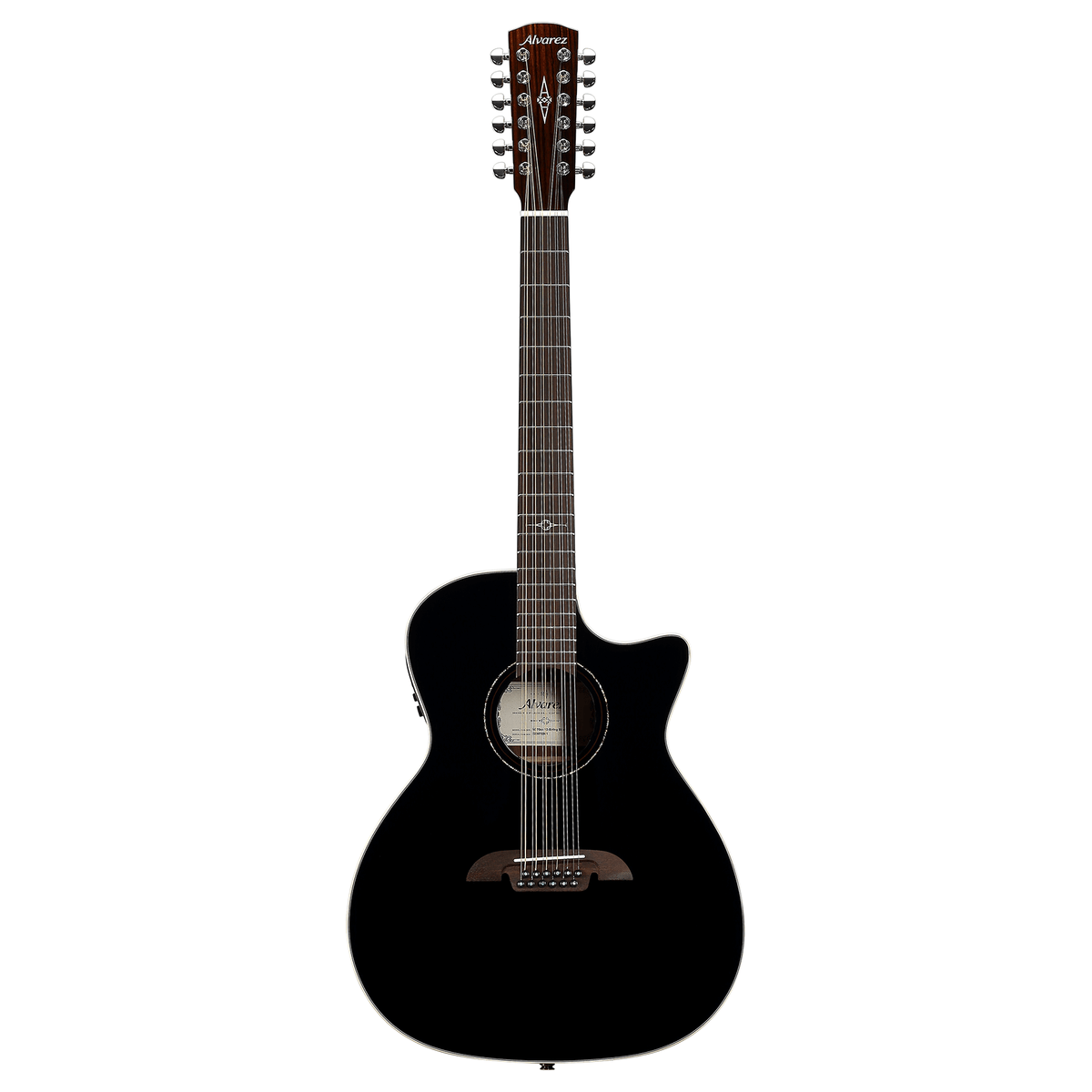 Alvarez AG70CE-12-STRING-BLK — 12-String Grand Auditorium Guitar with Cutaway/Pickup - Black