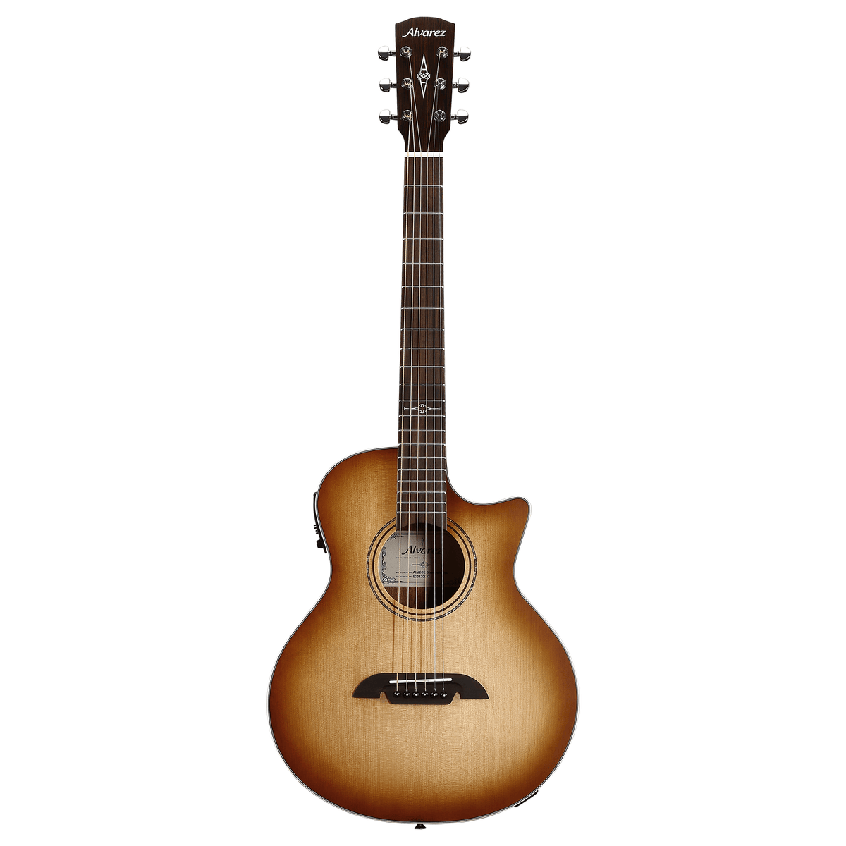 Alvarez ALJ2CE-SHADOWBURST — Little Jumbo Travel Guitar w/ Gig Bag/Cutaway/Pickup -Shadowburst