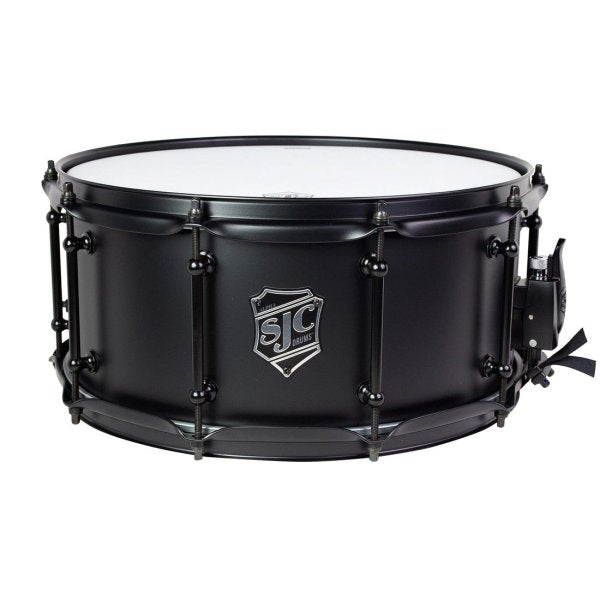 SJC Drums - 6.5" X 14" Alpha Steel Snare Drum, Flat Black