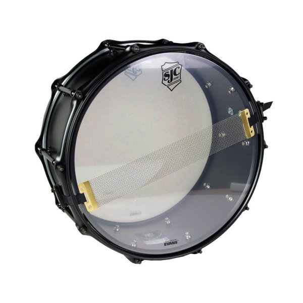SJC Drums - 6.5" X 14" Alpha Steel Snare Drum, Flat Black