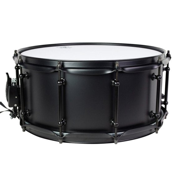 SJC Drums - 6.5" X 14" Alpha Steel Snare Drum, Flat Black