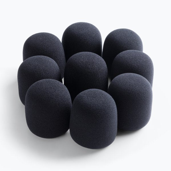 On-Stage ASWS58B9 - Foam Microphone Windscreen Pack, Black (9)