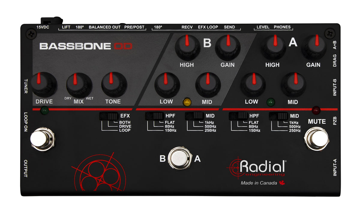 Radial Bassbone OD - Bass Preamp & Overdrive - product view 1