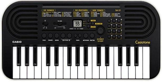 Casio SA-51 32-Key Mini Keyboard with 100 Tones - Black