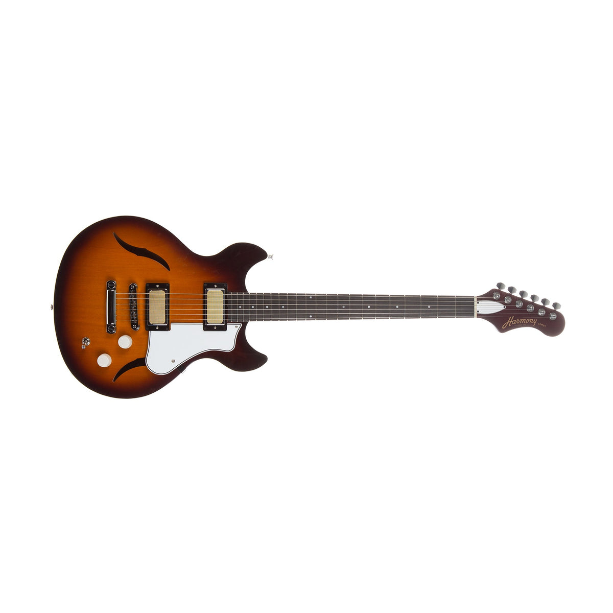 Harmony Comet Electric Guitar with Case - Sunburst - front view