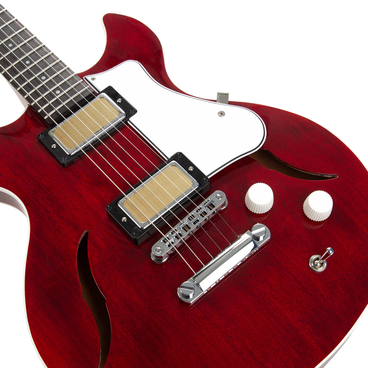 Harmony Comet Electric Guitar with Case - Transparent Red - product image 3