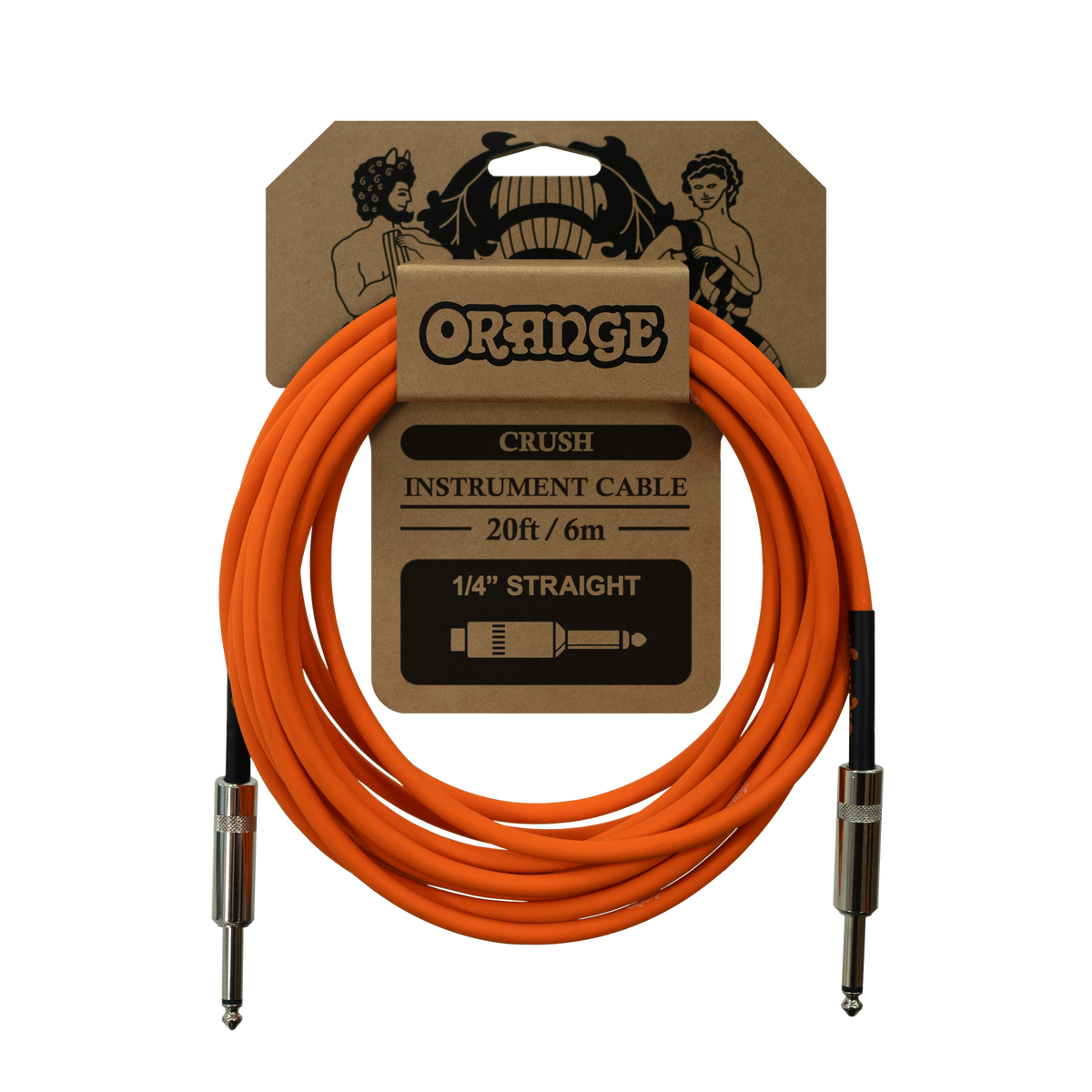 Orange Crush 20' instrument cable straight to straight