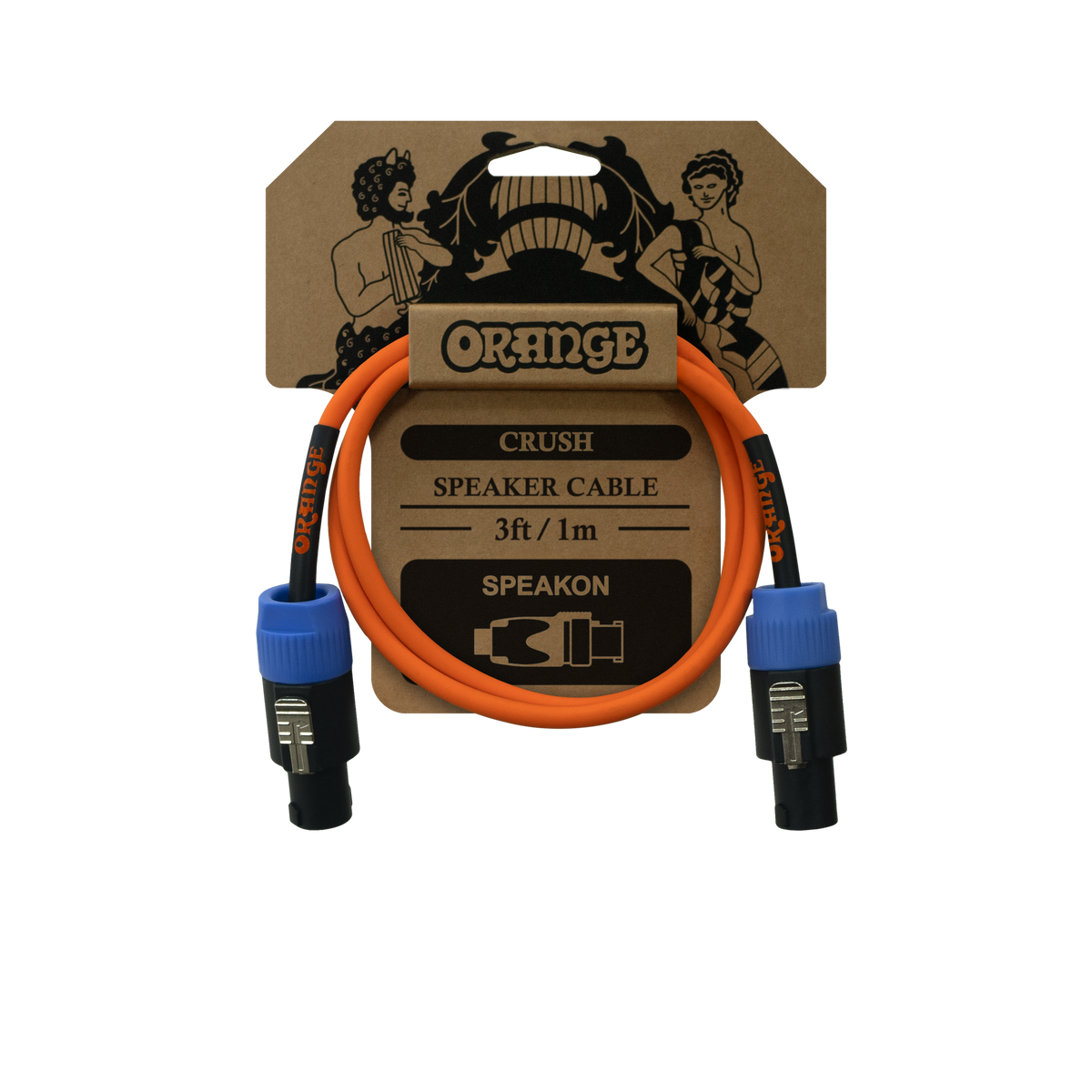Orange Crush 3' speaker cable twist connector to twist connector