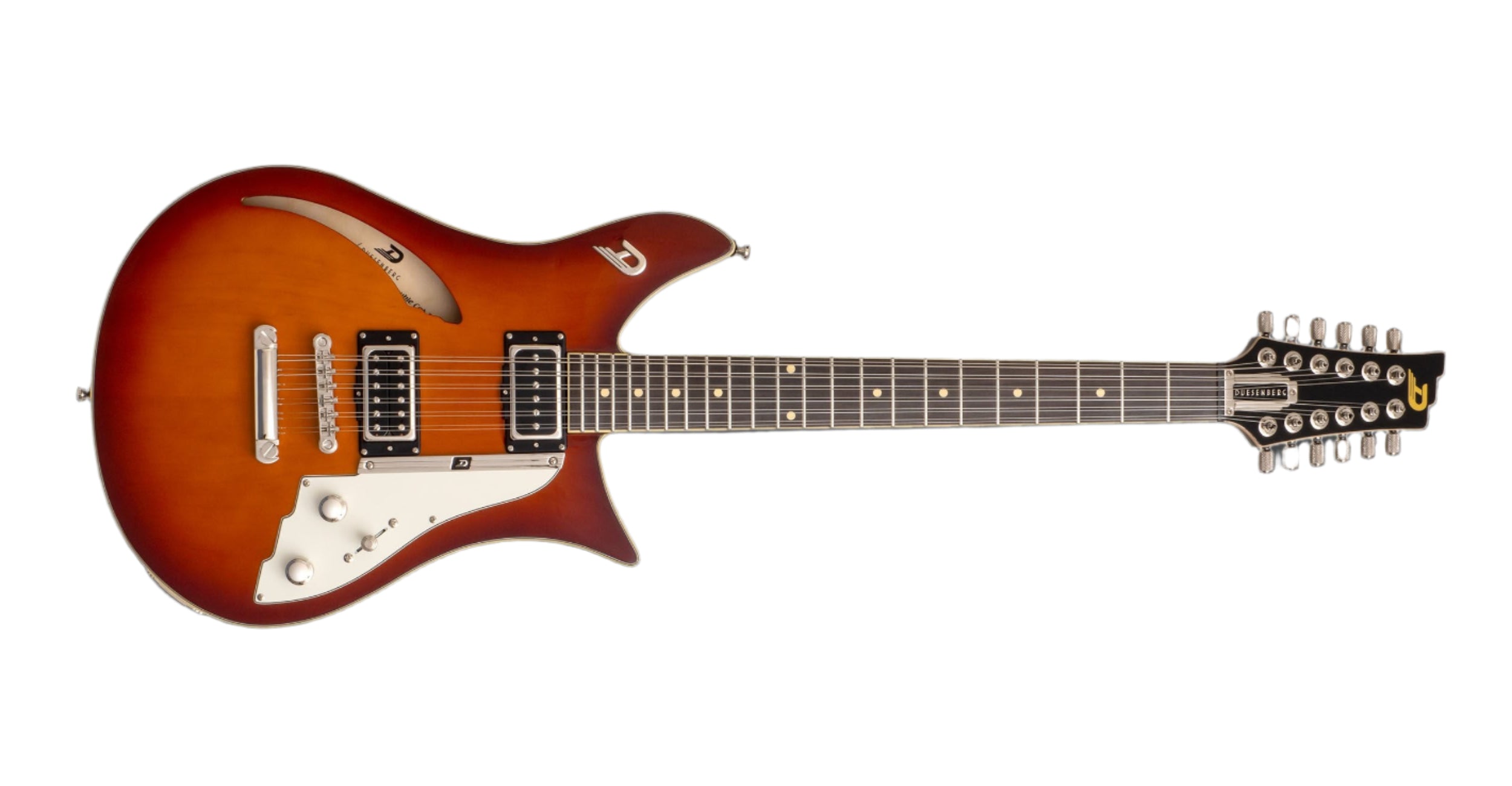 Duesenberg - Double Cat 12-String Guitar with Gig Bag - Vintage Burst